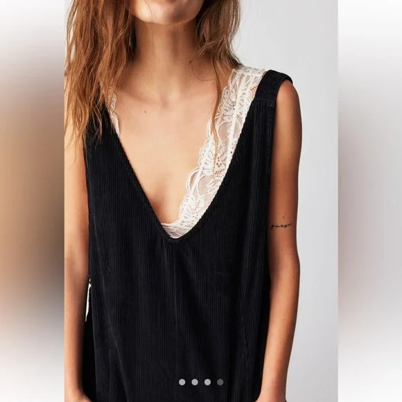 NEW Free People We The Free High Roller Cord Black Jumpsuit XL - Picture 2 of 13